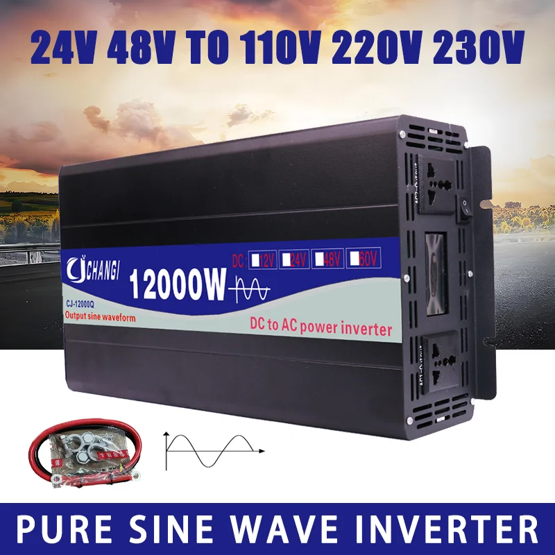 Pure Sine Wave Transformer Frequency Converter Solar Power Supply Inverter 12V 220V DC 24V 48V to AC 220V 10000W 12000W
Pure Sine Wave Transformer Frequency Converter Solar Power Supply Inverter 12V 220V DC 24V 48V to AC 220V 10000W 12000W