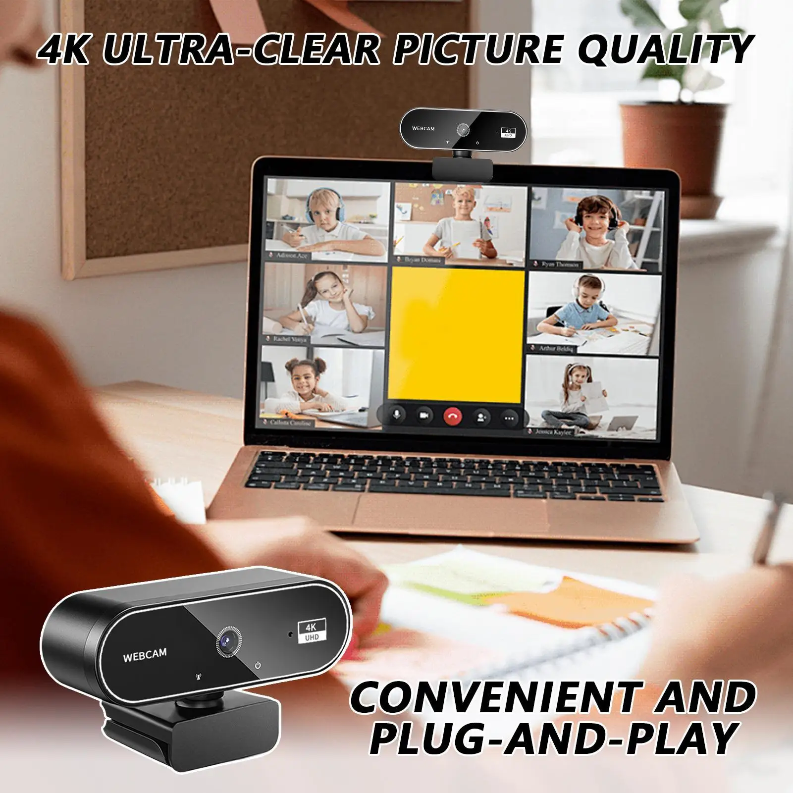 Веб-камера 4k для ПК с автофокусом, потоковая веб-камера 4k HD, беспроводной монитор для деловых звонков, встреч, ноутбуков, настольных игр, конференций
Веб-камера 4k для ПК с автофокусом, потоковая веб-камера 4k HD, беспроводной монитор для деловых звонков, встреч, ноутбуков, настольных игр, конференций
