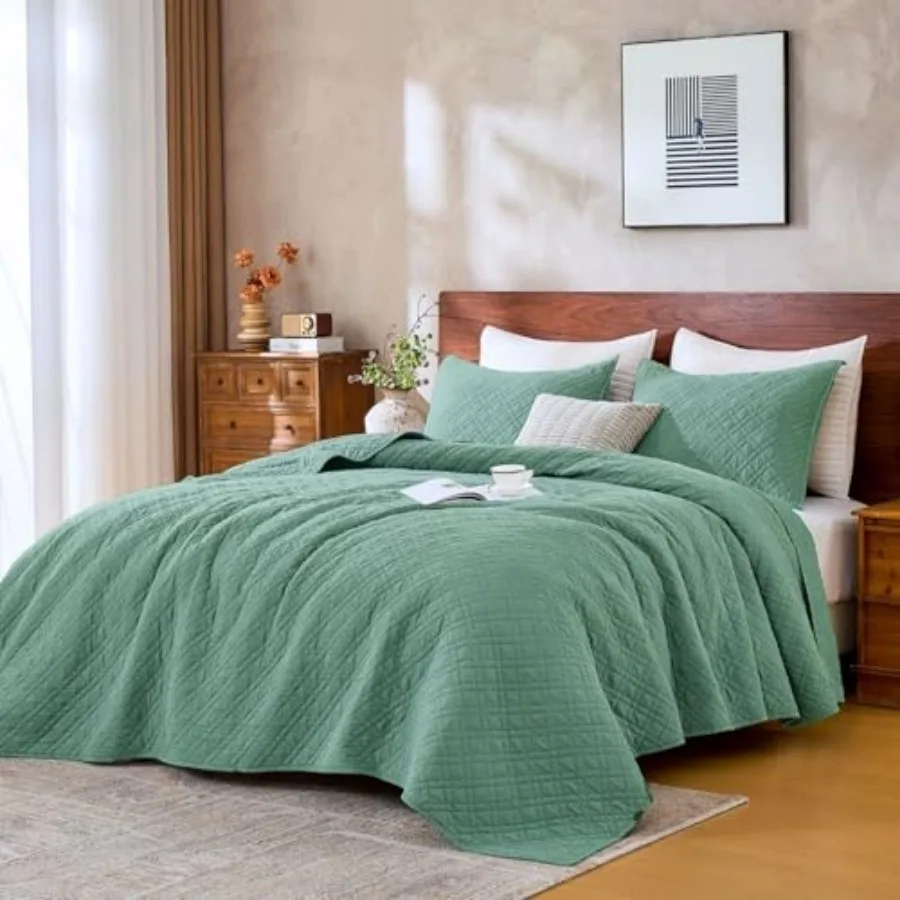 Quilt Set with Shams Lightweight Quilted Bedspread Coverlet Thin Comforter Bed Cover Vintage Washed Quilted Blanket for All Sea
Quilt Set with Shams Lightweight Quilted Bedspread Coverlet Thin Comforter Bed Cover Vintage Washed Quilted Blanket for All Sea