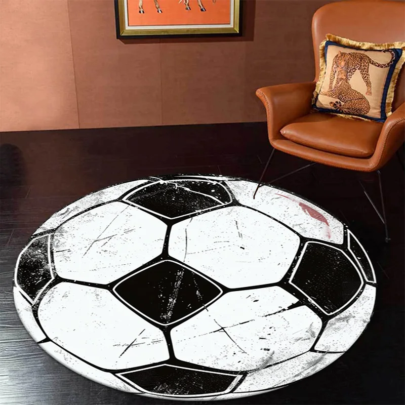 3D Football Pattern Carpet Non-slip Bedroom Modern Round Rug Foldable Cloakroom Soccer Themed Room for Kids Bedroom Soft Mat
3D Football Pattern Carpet Non-slip Bedroom Modern Round Rug Foldable Cloakroom Soccer Themed Room for Kids Bedroom Soft Mat