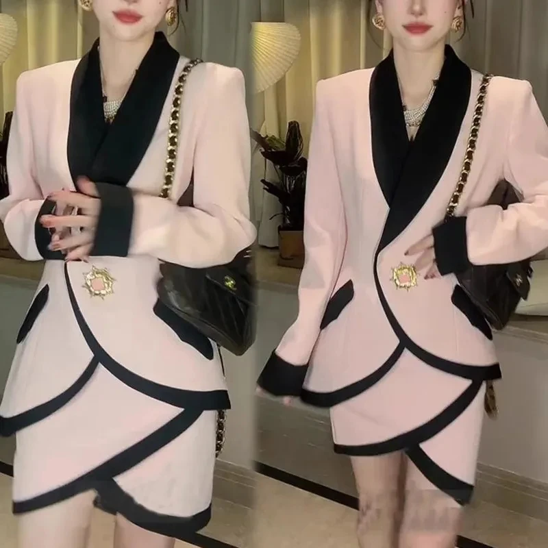Ladies Spring And Autumn New Design Sense Long Sleeve Casual Pink Suit Jacket Fashion Skirt Office Fashion Temperament Suit
Ladies Spring And Autumn New Design Sense Long Sleeve Casual Pink Suit Jacket Fashion Skirt Office Fashion Temperament Suit