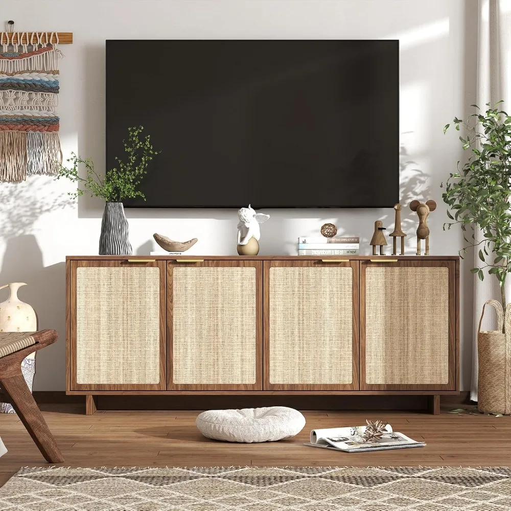 65 Inch TV Stand: Mid-Century Modern Entertainment Center with Rattan Doors, Bohemian Style Media Console
65 Inch TV Stand: Mid-Century Modern Entertainment Center with Rattan Doors, Bohemian Style Media Console