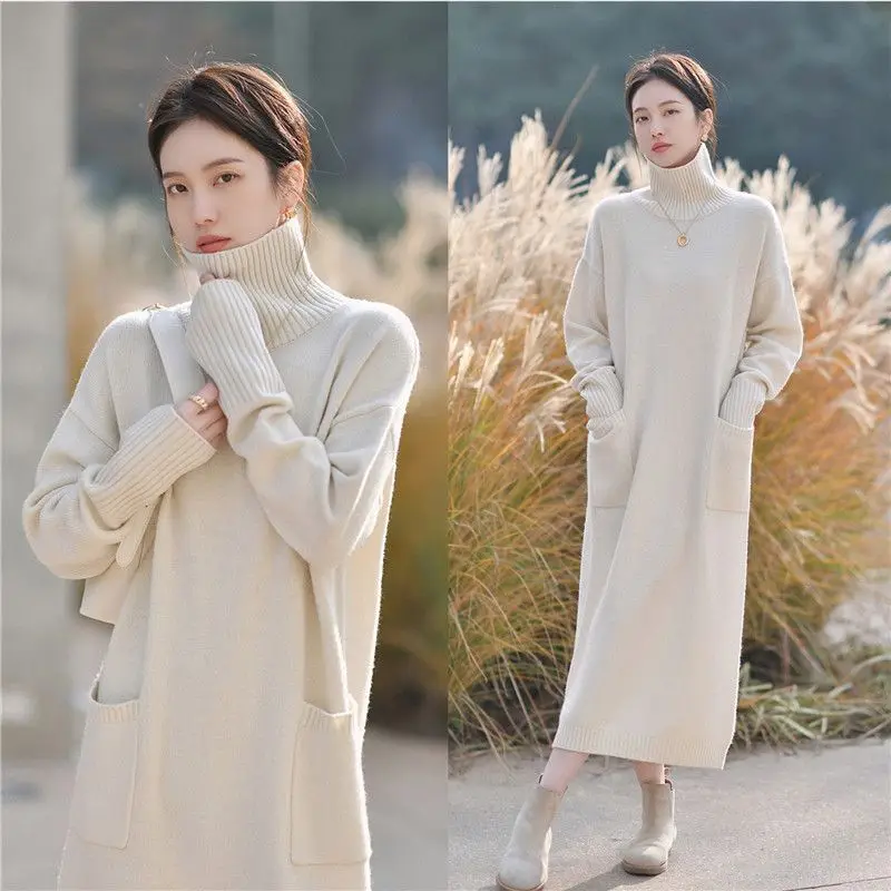Turtleneck Medium-length Sweater Women's 2024 Autumn and Winter Loose Thick Temperament Bottom Over The Knee Knitted Dress LJ620
Turtleneck Medium-length Sweater Women's 2024 Autumn and Winter Loose Thick Temperament Bottom Over The Knee Knitted Dress LJ620