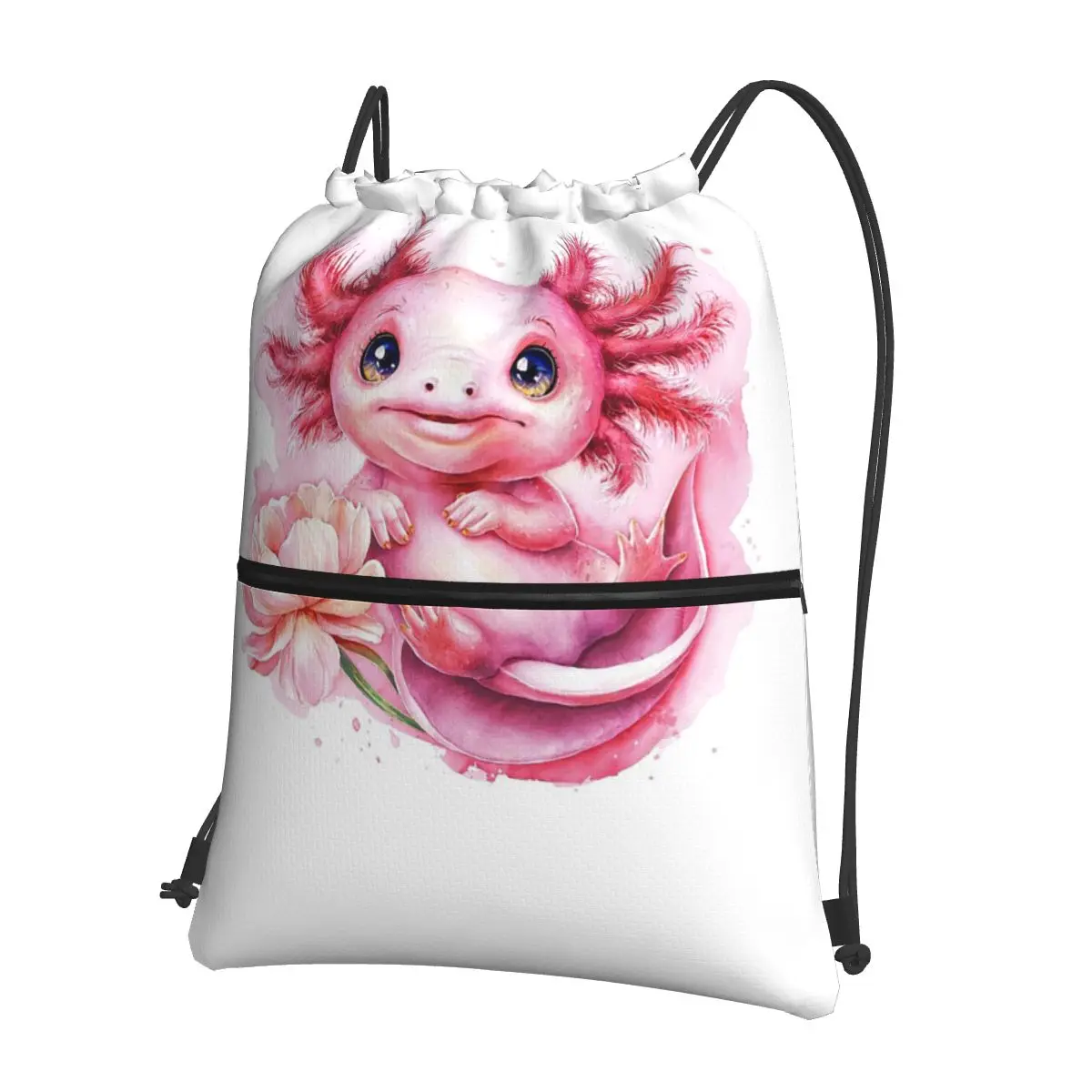 Cartoon Pink Axolotl Salamander And Pink Flowers Backpacks Fashion Drawstring Bundle Pocket Sundries Bag Book Bags for Travel
Cartoon Pink Axolotl Salamander And Pink Flowers Backpacks Fashion Drawstring Bundle Pocket Sundries Bag Book Bags for Travel