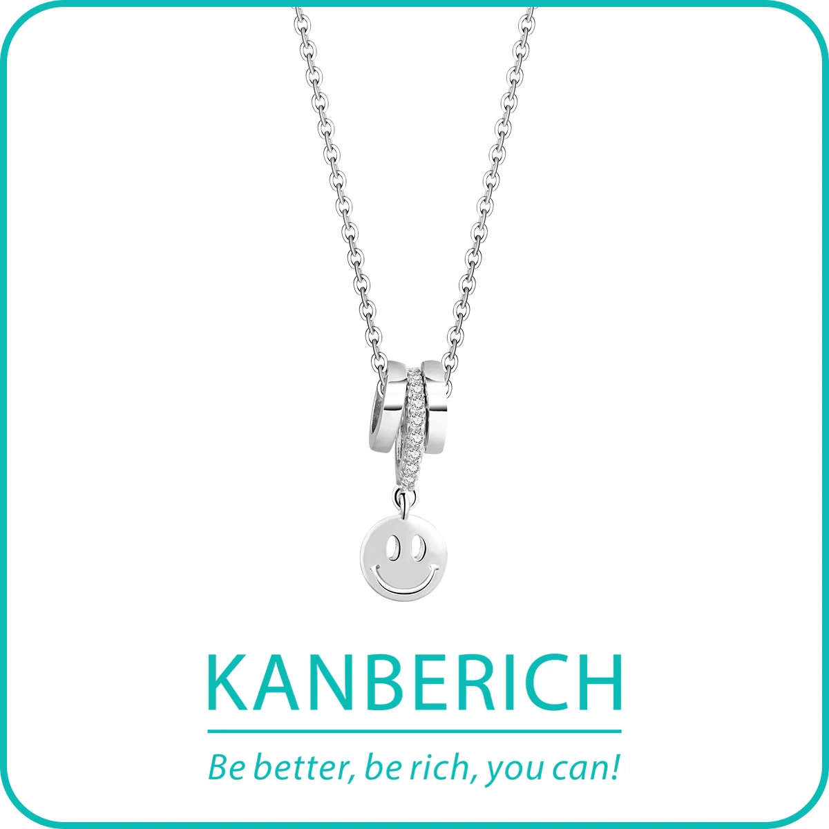 Kanberich S925 Real Sterling Silver Cubic Zirconia Smiley Face Pendant Clavicle Chain Necklace
Kanberich S925 Real Sterling Silver Cubic Zirconia Smiley Face Pendant Clavicle Chain Necklace