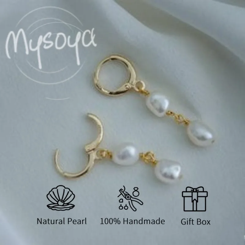 MYSOYA White Baroque Freshwater Pearl Earrings 8-9mm With Gift Box For Her/Him Birthday/Wedding/Christmas/New Year Gift
MYSOYA White Baroque Freshwater Pearl Earrings 8-9mm With Gift Box For Her/Him Birthday/Wedding/Christmas/New Year Gift