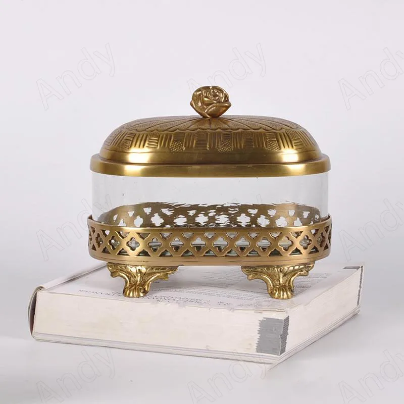 Handmade Glass Storage Jar with Lid European Style Hollow Brass Decorative Bedroom Jewelry Organizer Retro Living Room Ornaments
Handmade Glass Storage Jar with Lid European Style Hollow Brass Decorative Bedroom Jewelry Organizer Retro Living Room Ornaments
