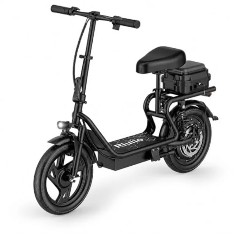 Electric Scooter for urban commuting, aluminum alloy frame, matte black, 500W motor with 22MPH top speed and 40-mile range, dua
Electric Scooter for urban commuting, aluminum alloy frame, matte black, 500W motor with 22MPH top speed and 40-mile range, dua