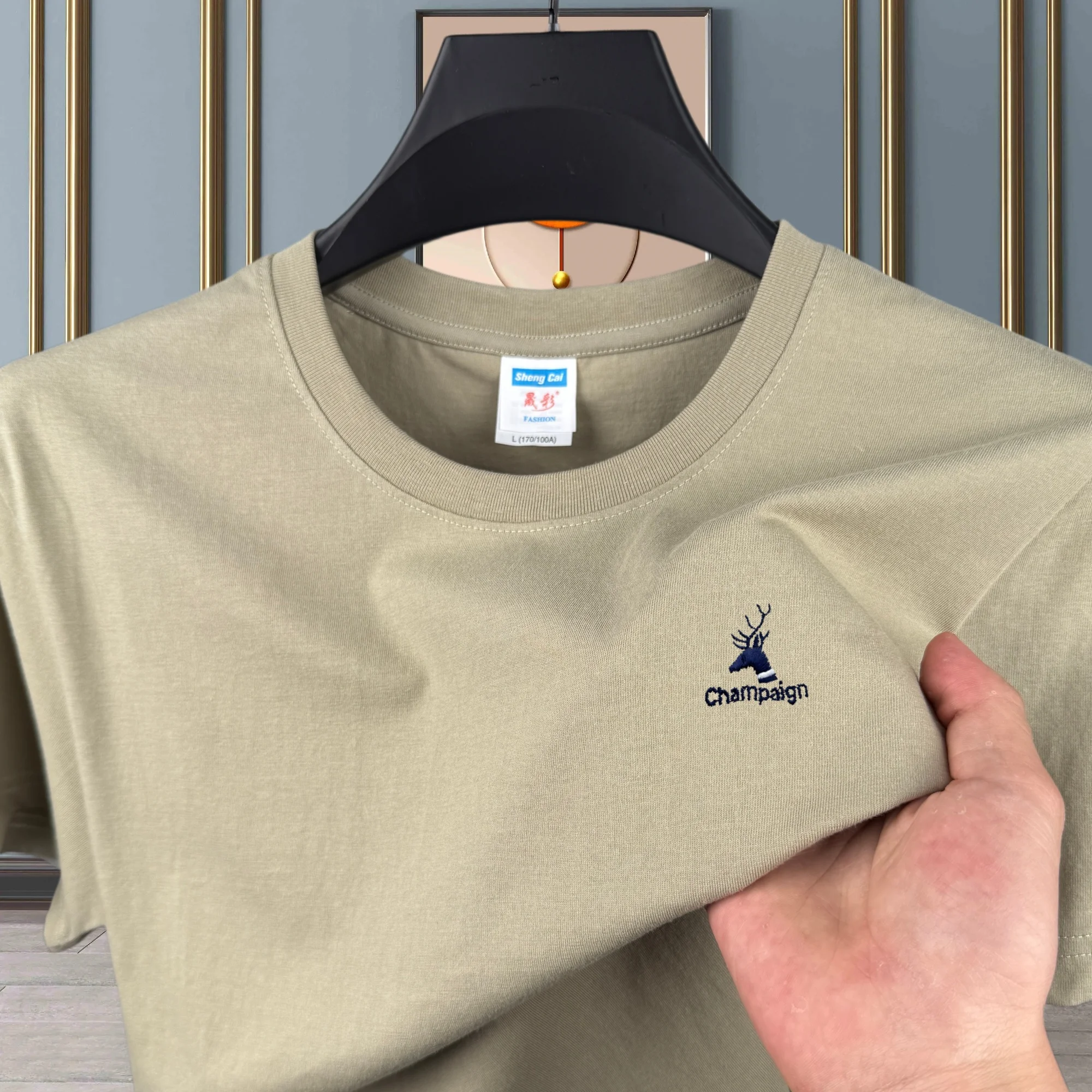 100% pure cotton high-quality brand couple round neck short sleeve men's summer fashion deer head embroidered T-shirt casual top
100% pure cotton high-quality brand couple round neck short sleeve men's summer fashion deer head embroidered T-shirt casual top