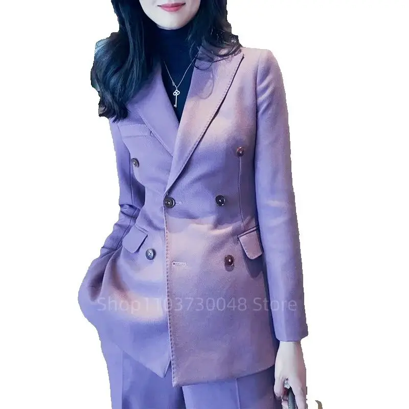 Women Light Purple 2 Piece Tuxedo Suit Blazer Pants with Peak Lapel Slim Fit Formal Party Business Office Outfit Female Clothes
Women Light Purple 2 Piece Tuxedo Suit Blazer Pants with Peak Lapel Slim Fit Formal Party Business Office Outfit Female Clothes