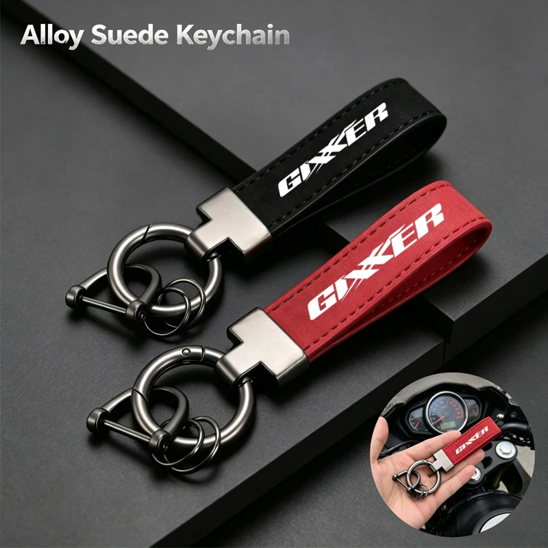 For Suzuki gixxer 150 250 sf gixxer 155 GSXS Leather Suede Motorcycle Keychain Zinc Alloy Keyrings Charm Styling Accessories
For Suzuki gixxer 150 250 sf gixxer 155 GSXS Leather Suede Motorcycle Keychain Zinc Alloy Keyrings Charm Styling Accessories