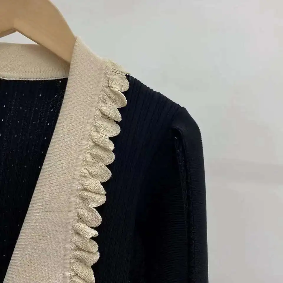 Elegant Luxury Black Knitted Dresses Women Autumn Beige Peter Pan Collar Lantern Long Sleeve Single Breasted Stretch Party Dress
Elegant Luxury Black Knitted Dresses Women Autumn Beige Peter Pan Collar Lantern Long Sleeve Single Breasted Stretch Party Dress