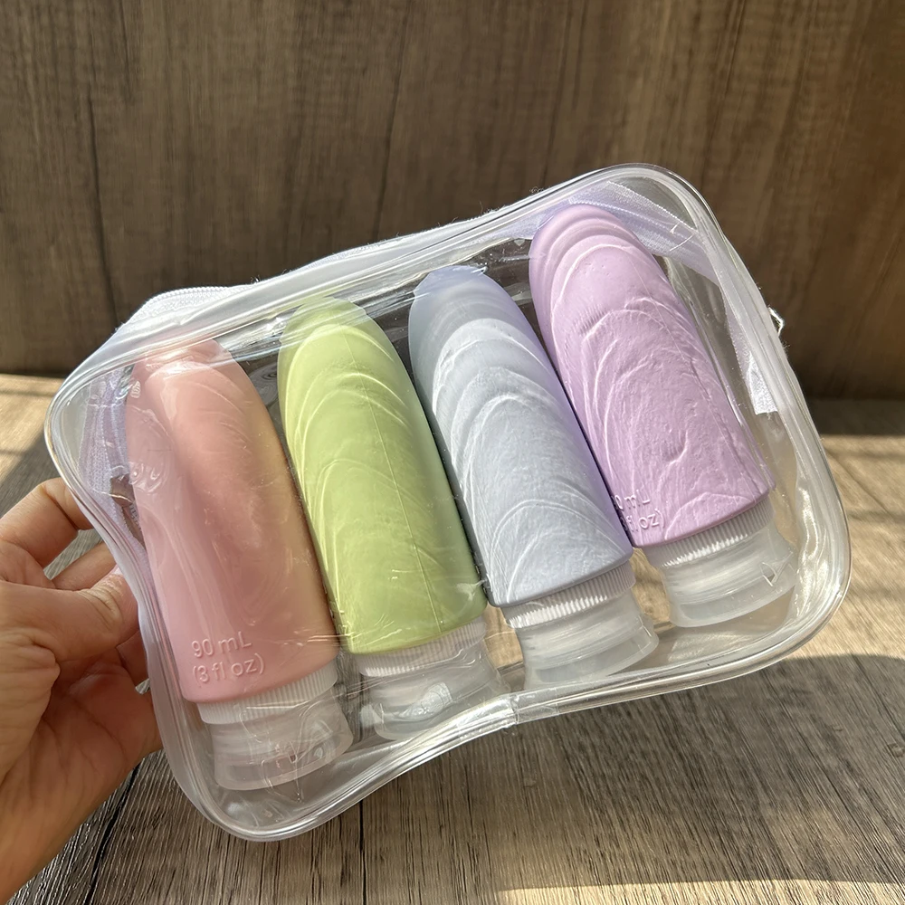 4 Pack Travel Bottles Set Leak Proof Silicone Squeezable Containers for Toiletries Refillable Travel Accessories Cute Bottles
4 Pack Travel Bottles Set Leak Proof Silicone Squeezable Containers for Toiletries Refillable Travel Accessories Cute Bottles