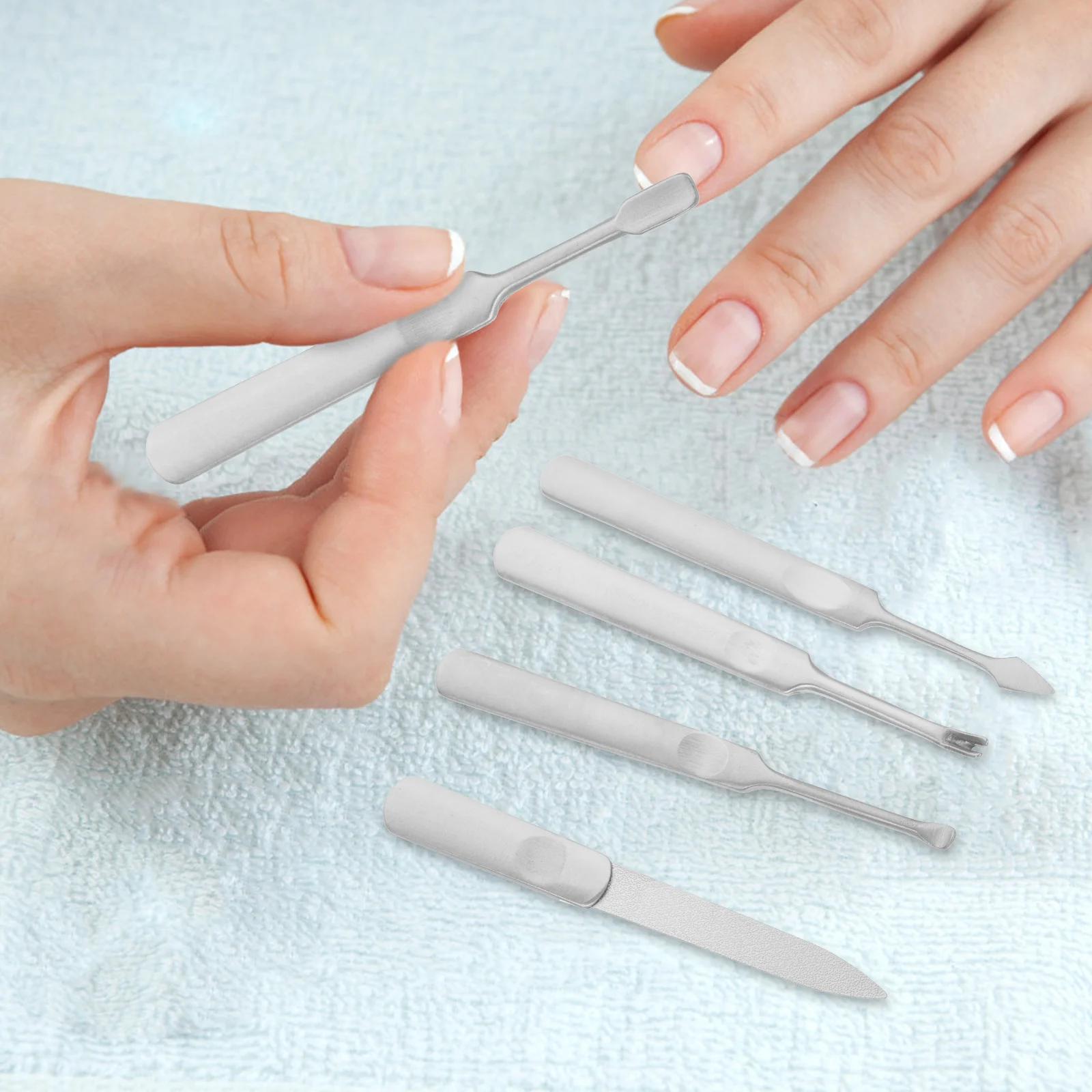 5pcs Nail Grooming Kit Manicure Pedicure Set Stainless Steel Clippers Tools Home Salon Nail File Callus Remover
5pcs Nail Grooming Kit Manicure Pedicure Set Stainless Steel Clippers Tools Home Salon Nail File Callus Remover