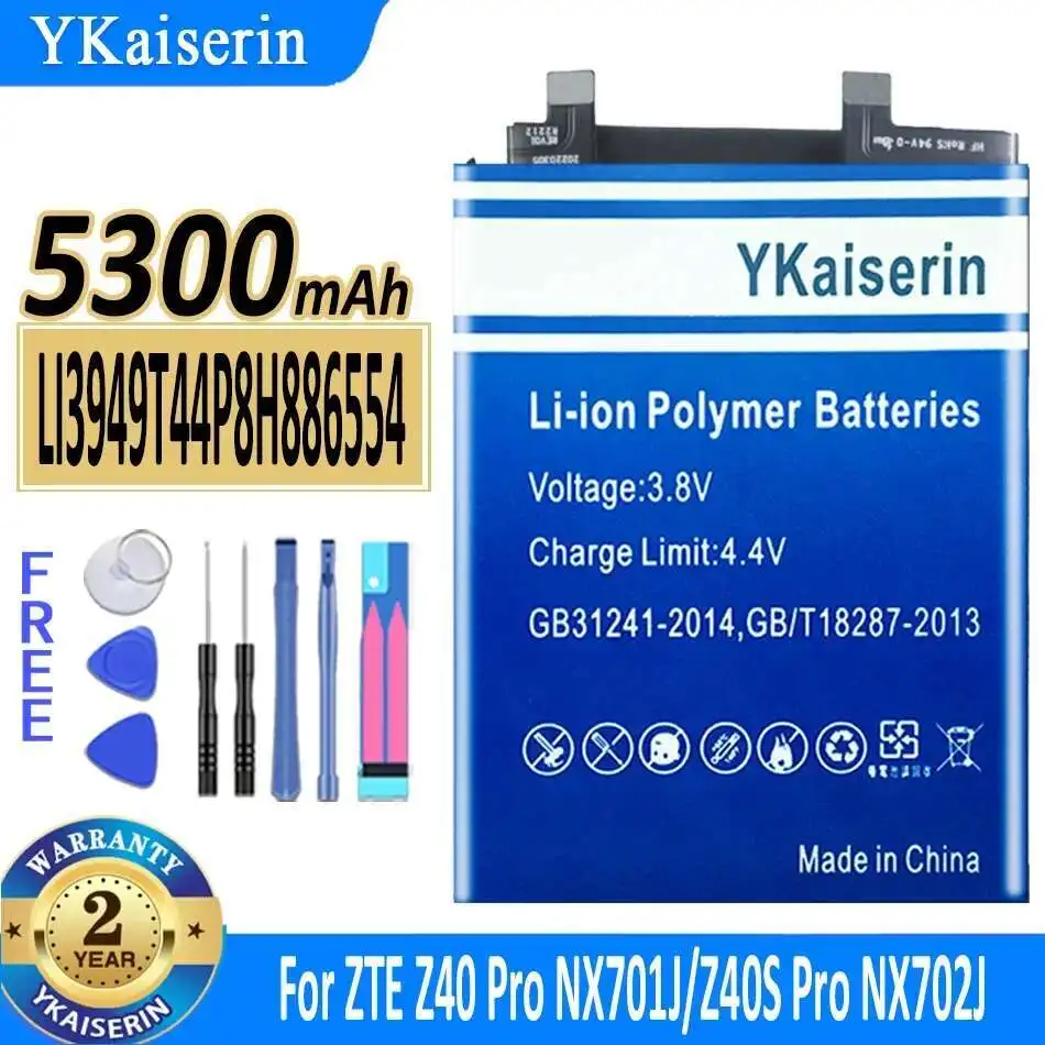 Reliable Replacement High-Capacity Mobile Phone Battery 5300mAh For Zte Z40 Pro NX701J Z40S Pro NX702J LI3949T44P8H886554 Z40S
Reliable Replacement High-Capacity Mobile Phone Battery 5300mAh For Zte Z40 Pro NX701J Z40S Pro NX702J LI3949T44P8H886554 Z40S