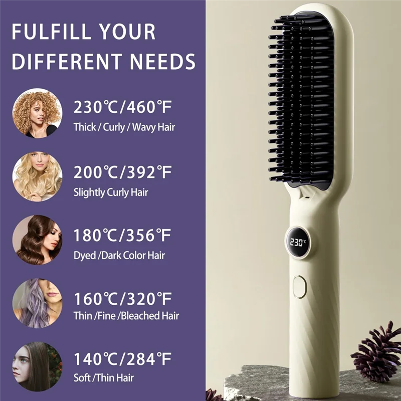 B15C Расческа-выпрямитель для волос с двойным напряжением, быстрый нагрев 30S, светодиодный дисплей и 5 настройками температуры, вилка европейского стандарта
B15C Расческа-выпрямитель для волос с двойным напряжением, быстрый нагрев 30S, светодиодный дисплей и 5 настройками температуры, вилка европейского стандарта