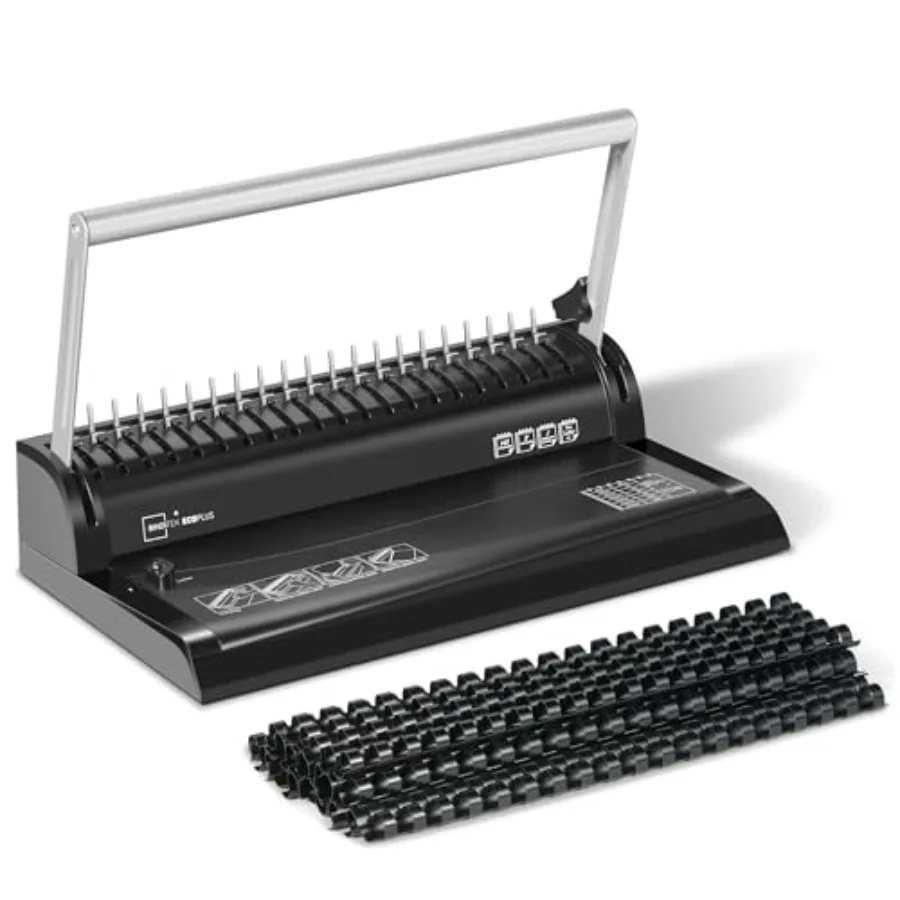 Binding Machine, 19-Hole, 145 Sheets, Comb Binder Machines with 30 PCS 1/2" Binding Combs, for Letter Size, Fixed Margin
Binding Machine, 19-Hole, 145 Sheets, Comb Binder Machines with 30 PCS 1/2" Binding Combs, for Letter Size, Fixed Margin