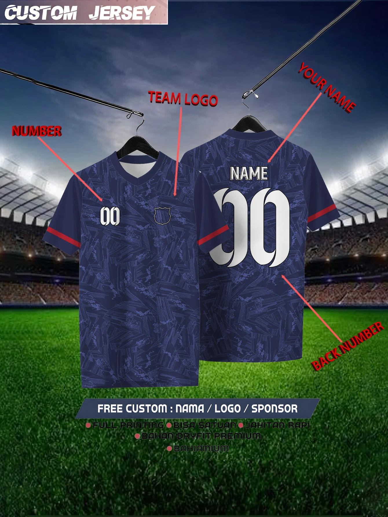 Customized Geometric Navy Blue Short Sleeved Shirt with Team Name, Emblem, Name and Number, Outdoor Sports Short Sleeved T-shirt 
Customized Geometric Navy Blue Short Sleeved Shirt with Team Name, Emblem, Name and Number, Outdoor Sports Short Sleeved T-shirt