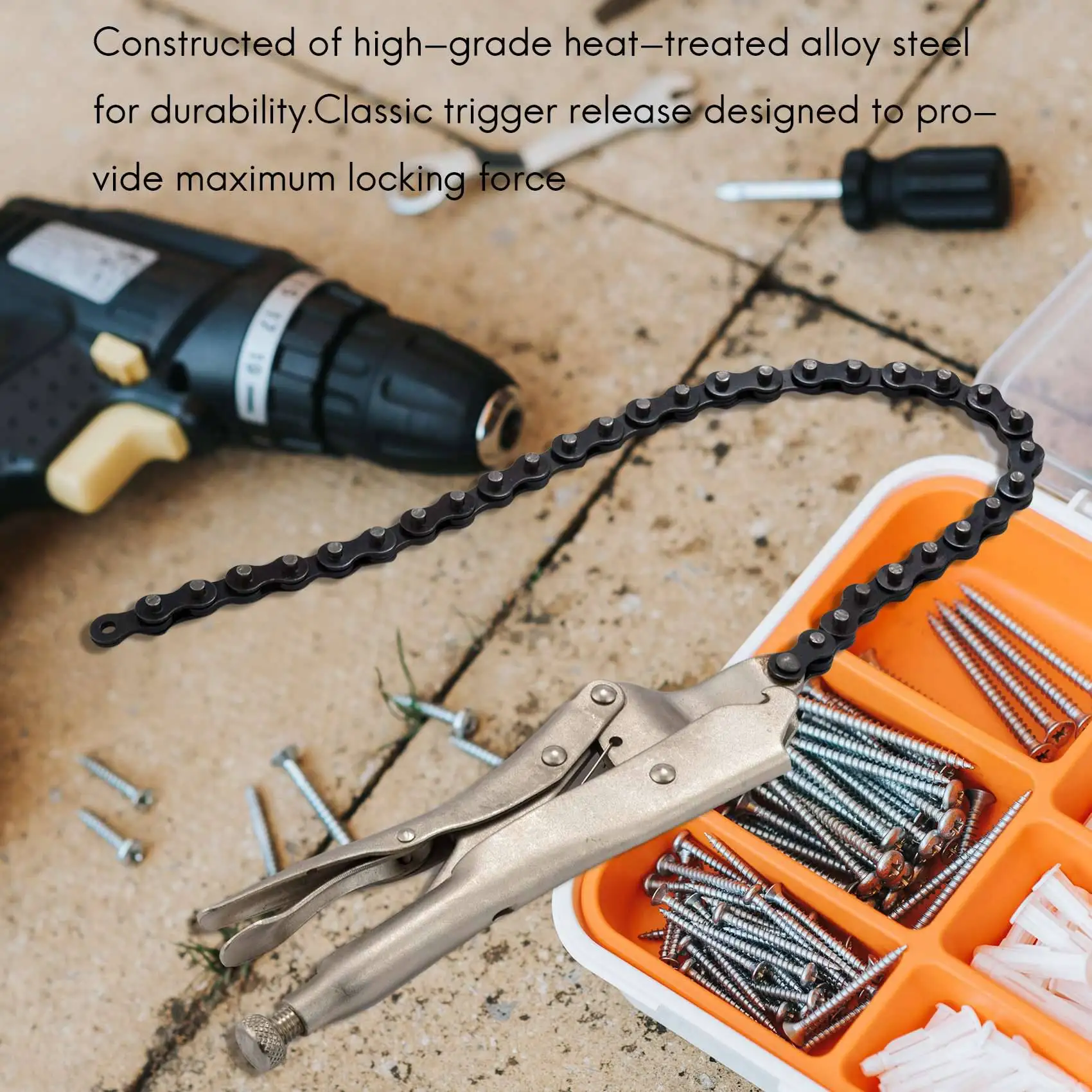 ABUI-10 Inch Chain Vise Clamp Plier Locking Grip Wrench Oil Filter Pipe 16.5 Inch Chain Length
ABUI-10 Inch Chain Vise Clamp Plier Locking Grip Wrench Oil Filter Pipe 16.5 Inch Chain Length