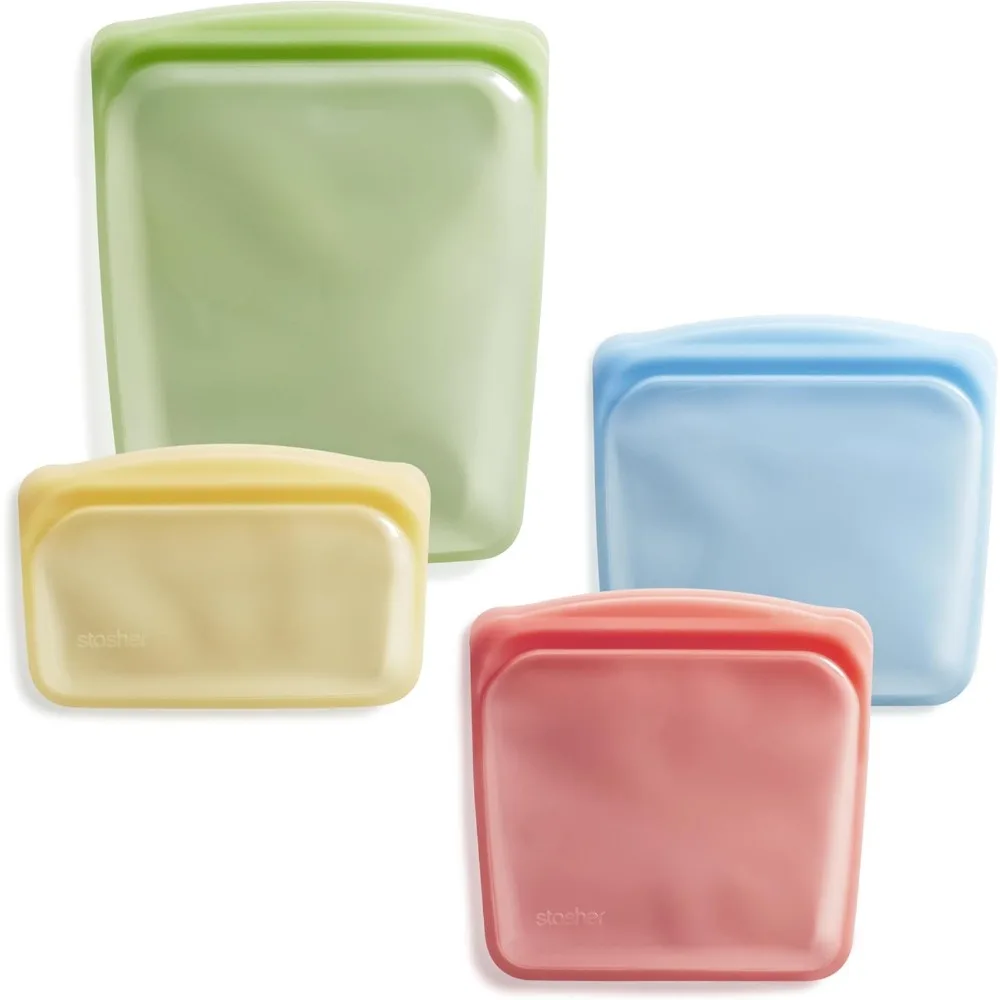 Premium Silicone Reusable Food Storage Bags, 4-Pack Multi-Use, Leak-Free & Dishwasher-Safe
Premium Silicone Reusable Food Storage Bags, 4-Pack Multi-Use, Leak-Free & Dishwasher-Safe