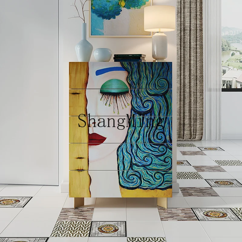 LXY painted chest cabinet living room wall decoration storage cabinet household bedroom solid wood locker
LXY painted chest cabinet living room wall decoration storage cabinet household bedroom solid wood locker