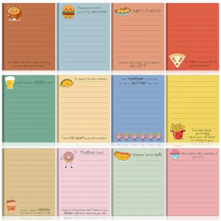 12 Pcs Cute Inspirational Sticky Notes, 4 * 3 Motivational Notepads Positive Emotional Support Gift Funny Lined Memo Note Pads
12 Pcs Cute Inspirational Sticky Notes, 4 * 3 Motivational Notepads Positive Emotional Support Gift Funny Lined Memo Note Pads
