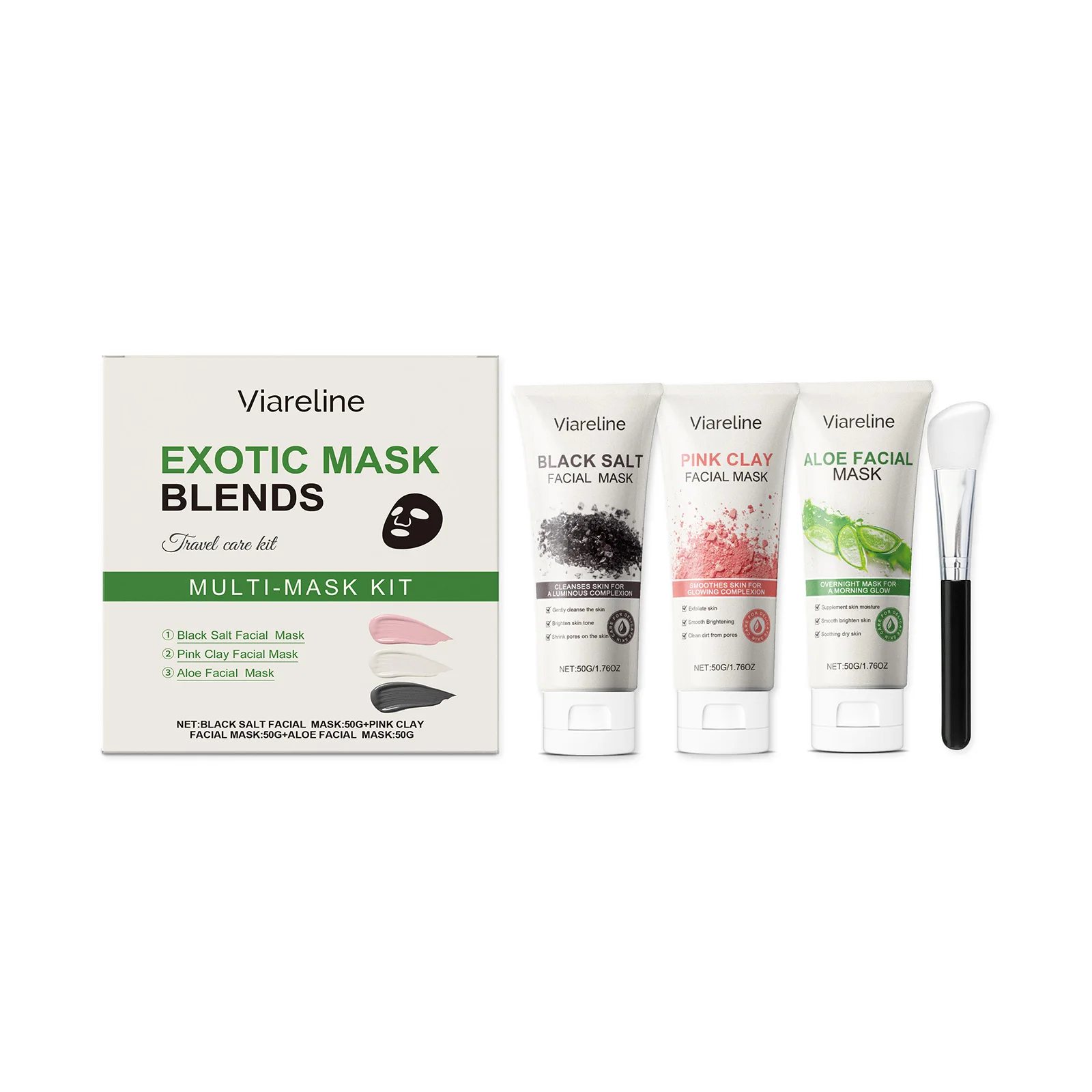 Mask Blends Travel Kit - 3-in-1 Multi-Mask Set with Black Salt, Pink Clay & Aloe Facial Masks for Deep Cleansing
Mask Blends Travel Kit - 3-in-1 Multi-Mask Set with Black Salt, Pink Clay & Aloe Facial Masks for Deep Cleansing