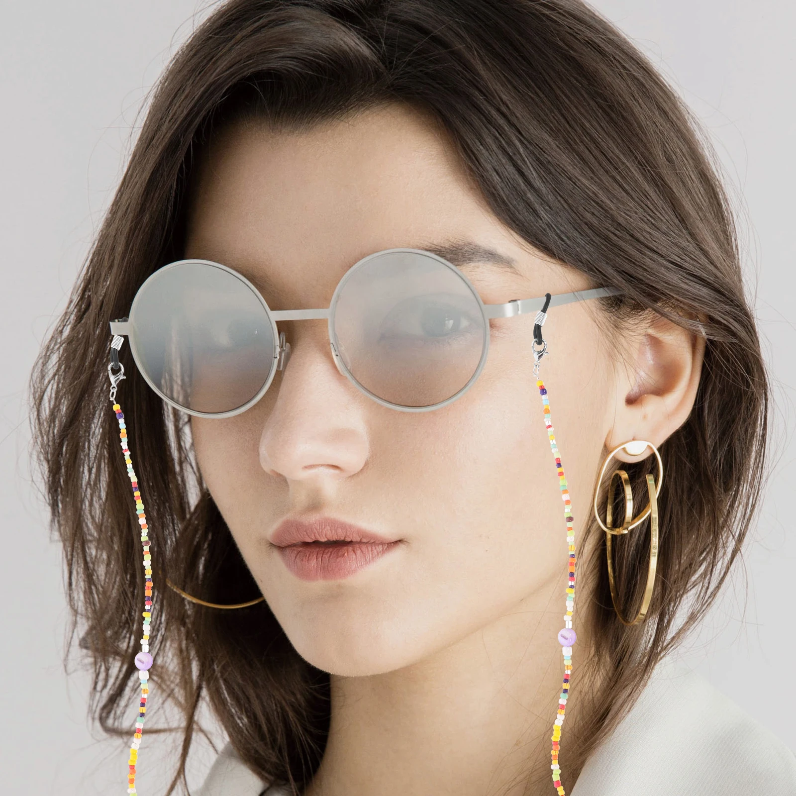 Colorful Shell Chain Decorative Beaded Eyeglass Chains for Women Stylish Mask Lanyard Mask Lanyard Eye Glass Chain
Colorful Shell Chain Decorative Beaded Eyeglass Chains for Women Stylish Mask Lanyard Mask Lanyard Eye Glass Chain