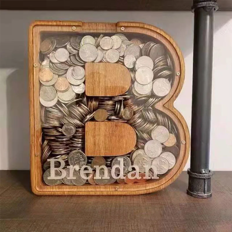Wooden twenty-six letter piggy bank coin money wooden savings box coin storage desktop ornaments decoration Christmas gift
Wooden twenty-six letter piggy bank coin money wooden savings box coin storage desktop ornaments decoration Christmas gift