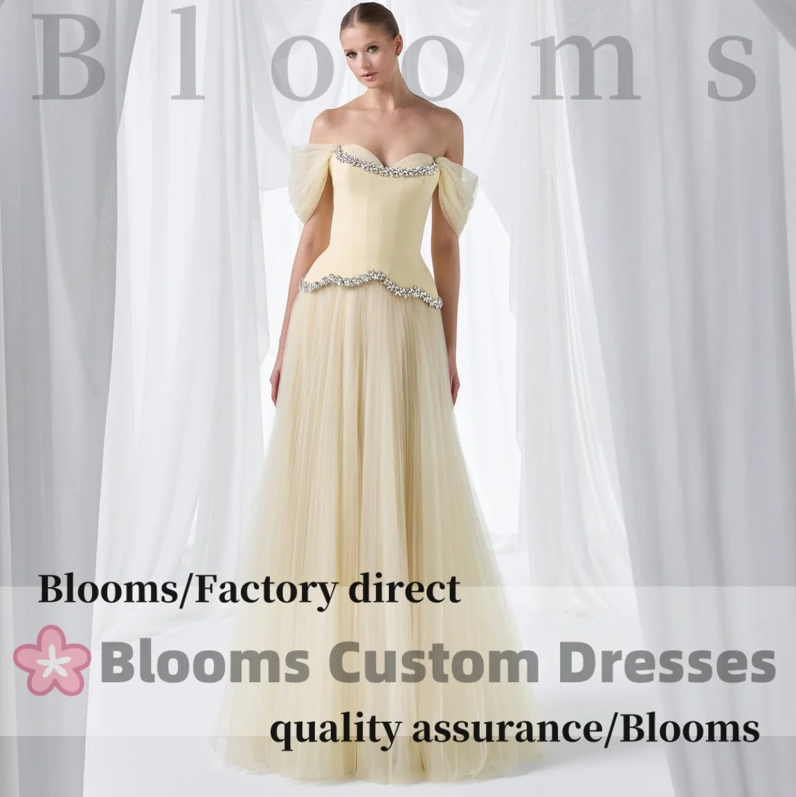 Customized Cream Off Shoulder Beaded Evening Dresses formal Prom Dress Trim Tulle Ball Gown Maxi Party Gown Women
Customized Cream Off Shoulder Beaded Evening Dresses formal Prom Dress Trim Tulle Ball Gown Maxi Party Gown Women