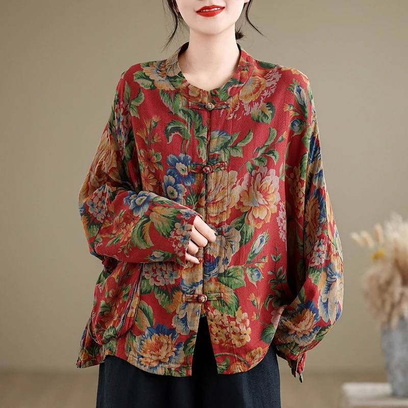 Large Size Women's Cotton Linen Print irt Button Tea Costume Chinese Sle National Sle Outerwear Autumn New Arrival
Large Size Women's Cotton Linen Print irt Button Tea Costume Chinese Sle National Sle Outerwear Autumn New Arrival
