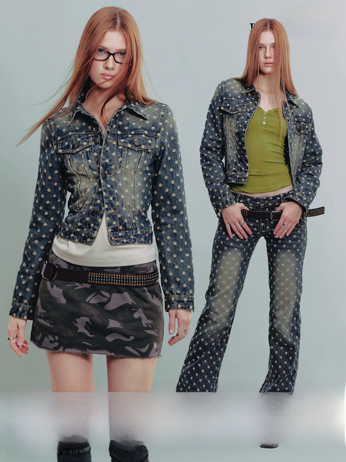 NECY Винтажный джинсовый ор Jaet с принтом в горошек, осенний повседневный женский комплект с джинсовыми брюками, модные двухсекционные...
NECY Винтажный джинсовый ор Jaet с принтом в горошек, осенний повседневный женский комплект с джинсовыми брюками, модные двухсекционные...