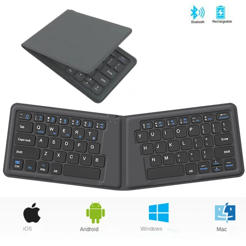 Folding Bluetooth Keyboard Ergonomic Portable Rechargeable Wireless Keyboard Multi-Device Mini Keyboard For Ipad Laptop Tablet
Folding Bluetooth Keyboard Ergonomic Portable Rechargeable Wireless Keyboard Multi-Device Mini Keyboard For Ipad Laptop Tablet