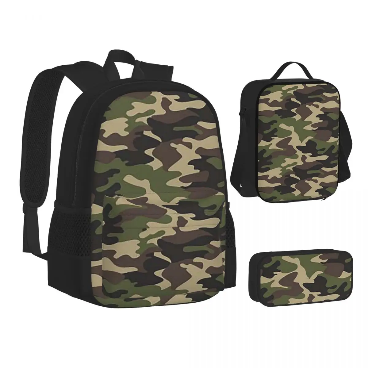 Camo Backpacks Students Bookbag School Bags Children Rucksack Lunch Bag Pen Bag Three-Piece Set
Camo Backpacks Students Bookbag School Bags Children Rucksack Lunch Bag Pen Bag Three-Piece Set