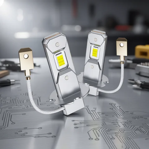 2Pcs AUXITO H3 LED Bulb Fog Lights No Fan Mini Auto Lamp DRL Daytime Running Light 1:1 Size 6500K White 3000K Yellow 12V Canbus