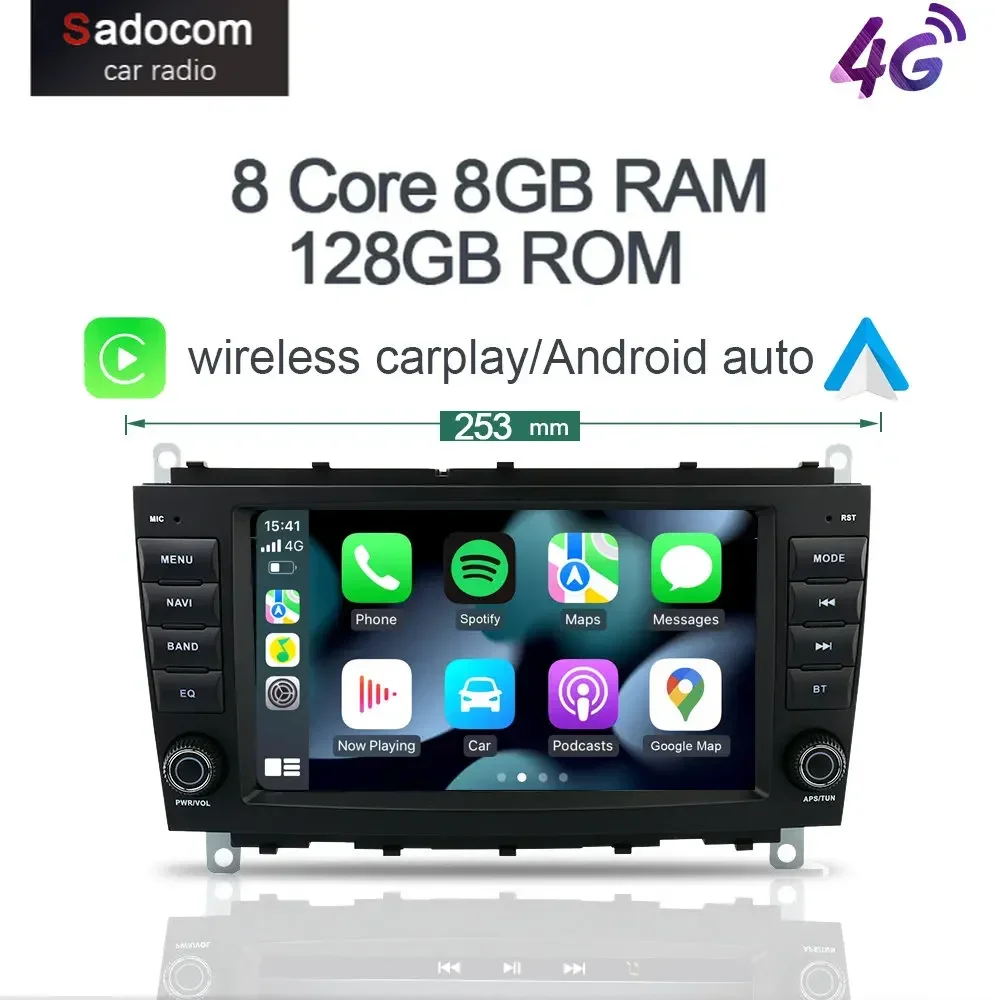 720P Carplay 8 "Android 12.0 6G + 128G Автомобильный DVD-плеер Авторадио GPS-навигация для Benz CLK 200K 280 300 350 W209 2005-2012 Радио
720P Carplay 8 "Android 12.0 6G + 128G Автомобильный DVD-плеер Авторадио GPS-навигация для Benz CLK 200K 280 300 350 W209 2005-2012 Радио