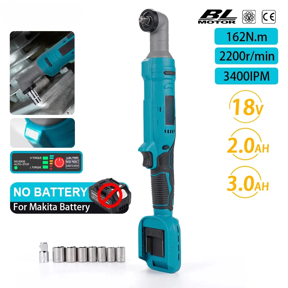 Brushless Ratchet Wrench 168N.m Rechargeable Cordless Party Stage Rack Tool 3/8 In 1/2 In Car Repair Electric Screwdriver
Brushless Ratchet Wrench 168N.m Rechargeable Cordless Party Stage Rack Tool 3/8 In 1/2 In Car Repair Electric Screwdriver