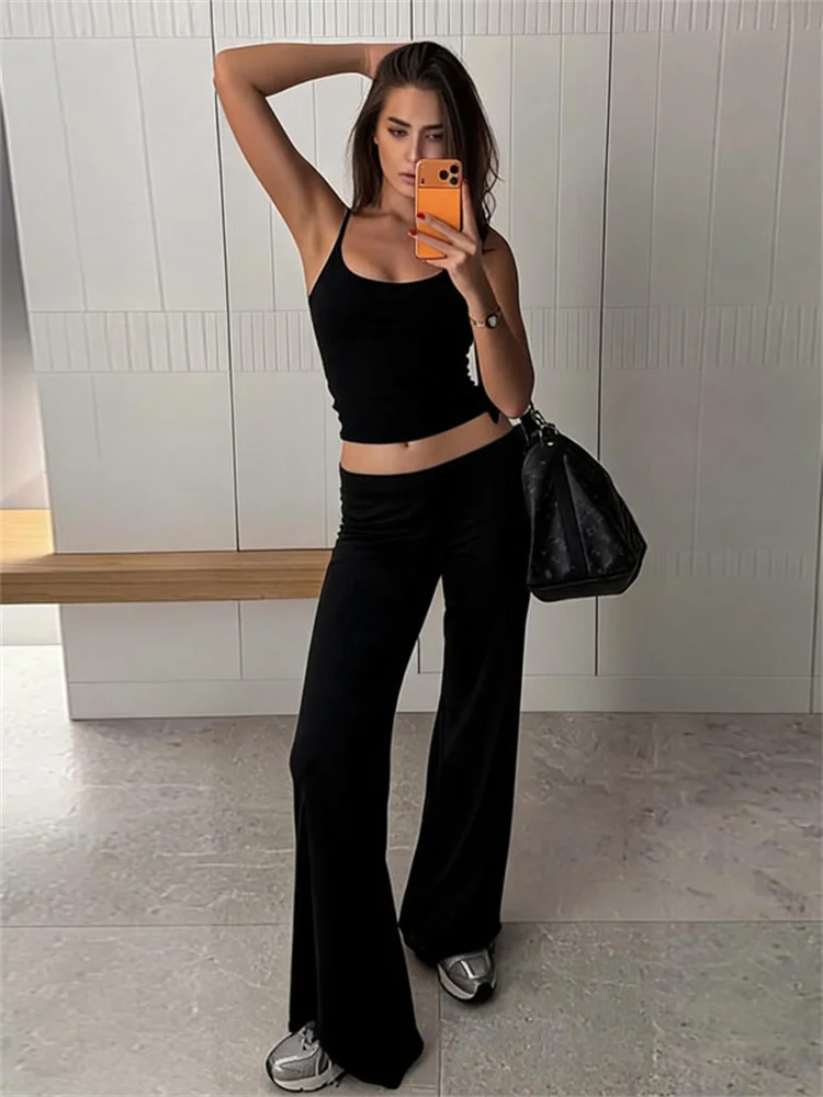 Tossy Y2K Two Piece Set Women Summer Streetwear Sexy Crop Top and Low Rise Flared Pants Matching Sets Casual Lounge Wear Outfits
Tossy Y2K Two Piece Set Women Summer Streetwear Sexy Crop Top and Low Rise Flared Pants Matching Sets Casual Lounge Wear Outfits