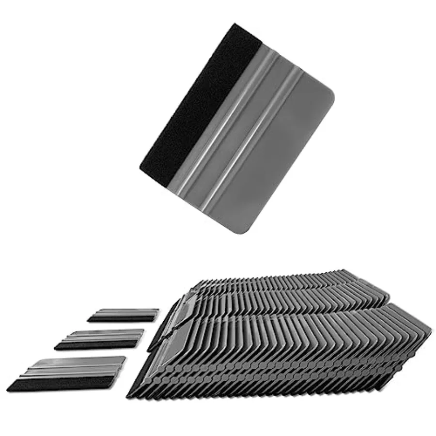 100 PCS Felt Squeegee for Vinyl - Flexible Plastic Squeegee with Fabric Felt for Vinyl Wrap Application, Bubble Removal, Sign M
100 PCS Felt Squeegee for Vinyl - Flexible Plastic Squeegee with Fabric Felt for Vinyl Wrap Application, Bubble Removal, Sign M