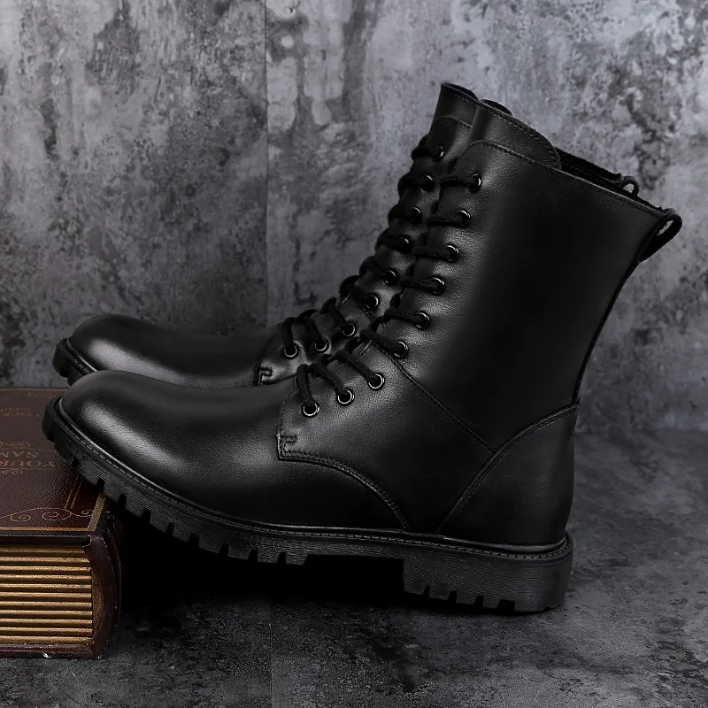 Winter High Heel Men Boots Casual Fashion Punk Motorcycle Boots Lace-up Leather High Black Biker Solid Boot TrendMen Shoes
Winter High Heel Men Boots Casual Fashion Punk Motorcycle Boots Lace-up Leather High Black Biker Solid Boot TrendMen Shoes
