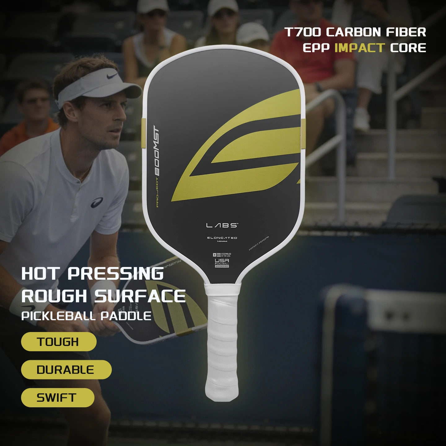 16mm T700 Carbon Fiber Pickleball Paddle LABS Series EPP Core USAPA Certified Training Durable Eco-Friendly Paddle
16mm T700 Carbon Fiber Pickleball Paddle LABS Series EPP Core USAPA Certified Training Durable Eco-Friendly Paddle
