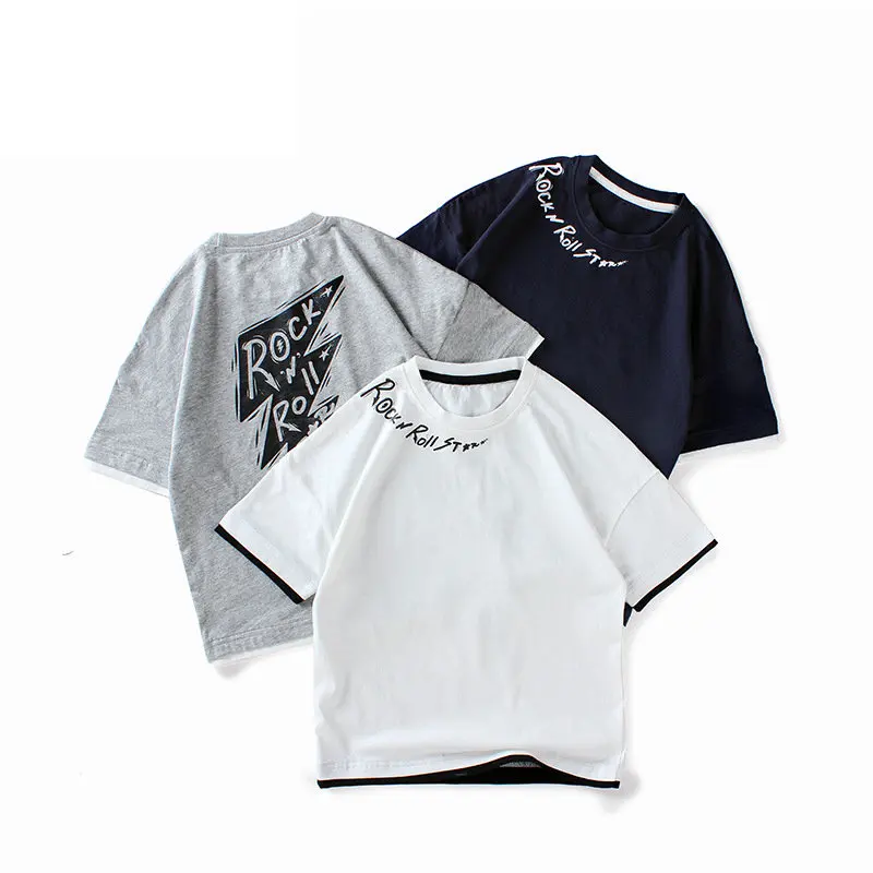 New Fashion Short Sleeve T-shirts for Kids Boys Cotton Children Loose Fake Two Pieces T-shirt Letter Print Boys Clothes 12 Years
New Fashion Short Sleeve T-shirts for Kids Boys Cotton Children Loose Fake Two Pieces T-shirt Letter Print Boys Clothes 12 Years