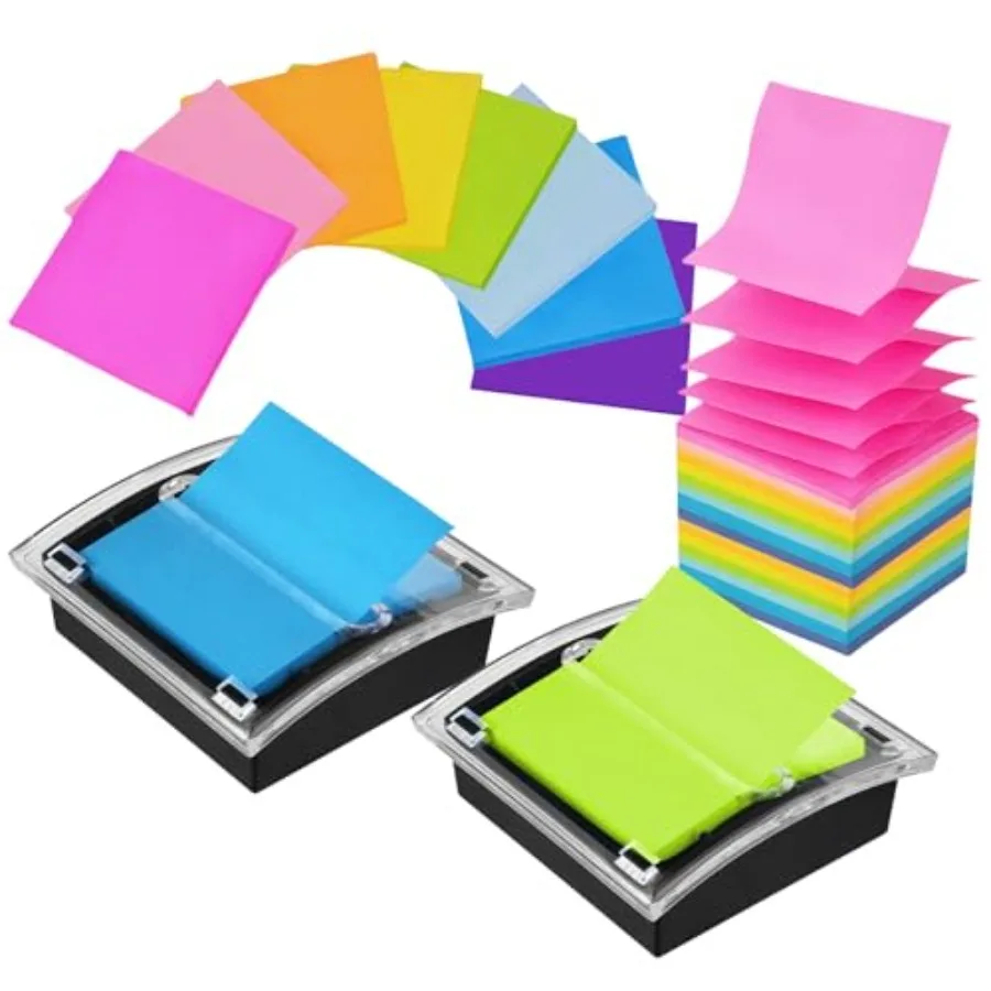 10 Pack Pop up Notes Dispenser Sticky Note Set, Black Base Clear Top Sticky Note Holder with 8 Pad Colored Memo Self Stick Note
10 Pack Pop up Notes Dispenser Sticky Note Set, Black Base Clear Top Sticky Note Holder with 8 Pad Colored Memo Self Stick Note