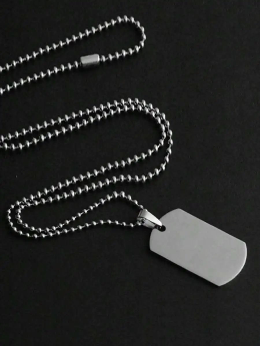 Mens Titanium Steel Dog Tag Necklace, Non-Fading Pendant For Casual Streetwear Hip-Hop Outfits
Mens Titanium Steel Dog Tag Necklace, Non-Fading Pendant For Casual Streetwear Hip-Hop Outfits