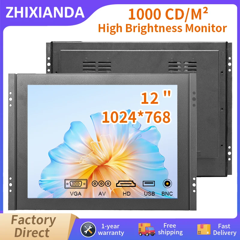 12 Inch 1024*768 High Brightness 1000 Nits Open Frame Monitor Industrial Embedded Resistive Capacitive Touch Screen LCD Display
12 Inch 1024*768 High Brightness 1000 Nits Open Frame Monitor Industrial Embedded Resistive Capacitive Touch Screen LCD Display