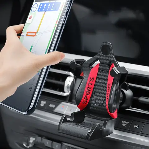 Supporto per telefono da auto con design a sedile da corsa, supporto con ventosa per smartphone e cellulare, staffa per auto per iPhone e Samsung Mi