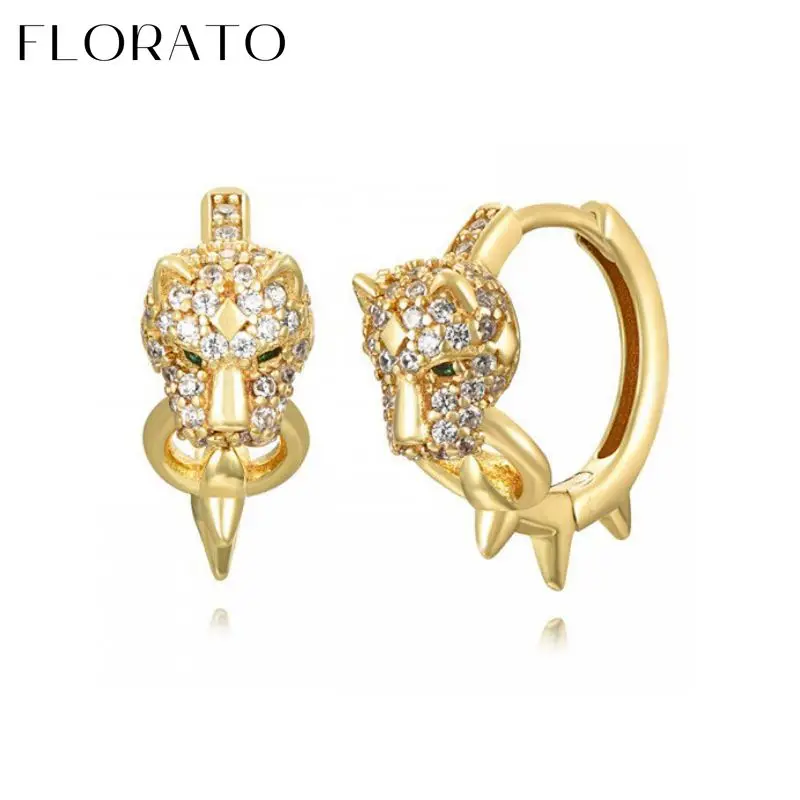 Metal 925 Sterling Silver Ear Needle Gold Full Zircon Leopard Head Green Eye Rivet Hoop Earrings For Women Fashion Party Jewelry
Metal 925 Sterling Silver Ear Needle Gold Full Zircon Leopard Head Green Eye Rivet Hoop Earrings For Women Fashion Party Jewelry