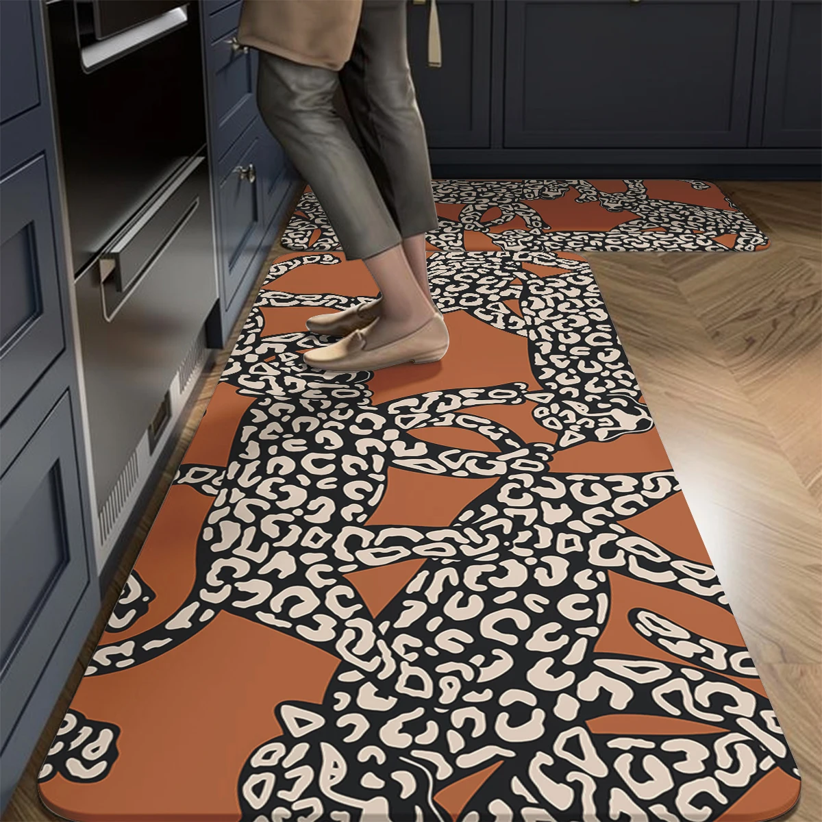 VIKAMA Boho Leopard Print Diatom Kitchen Mat, Water Absorbent Non-Slip Bathroom Floor Rug, Tropical Flower Doormat Home Decor
VIKAMA Boho Leopard Print Diatom Kitchen Mat, Water Absorbent Non-Slip Bathroom Floor Rug, Tropical Flower Doormat Home Decor
