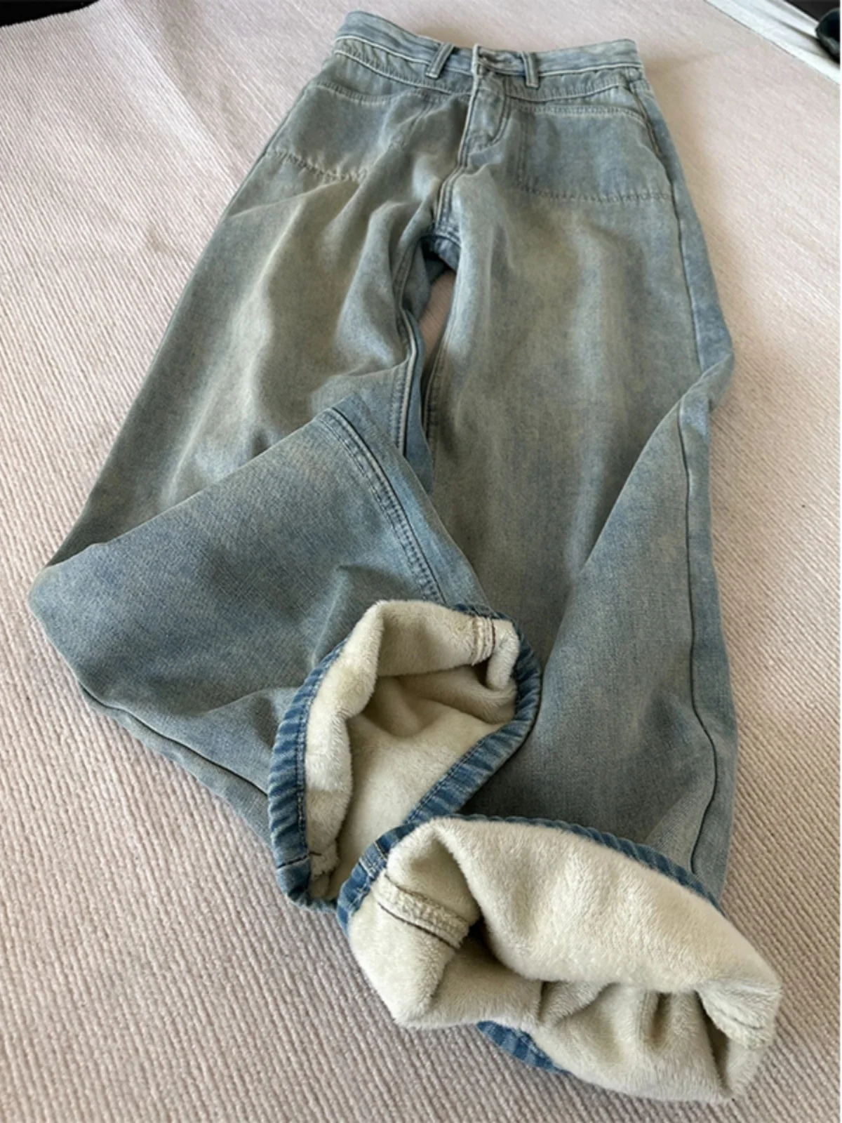 Fce Lined Thi Wide Leg Jeans Women's High Waist Straight Cut Floor Length Pants Spring plus Size Slimming Loose Fit
Fce Lined Thi Wide Leg Jeans Women's High Waist Straight Cut Floor Length Pants Spring plus Size Slimming Loose Fit