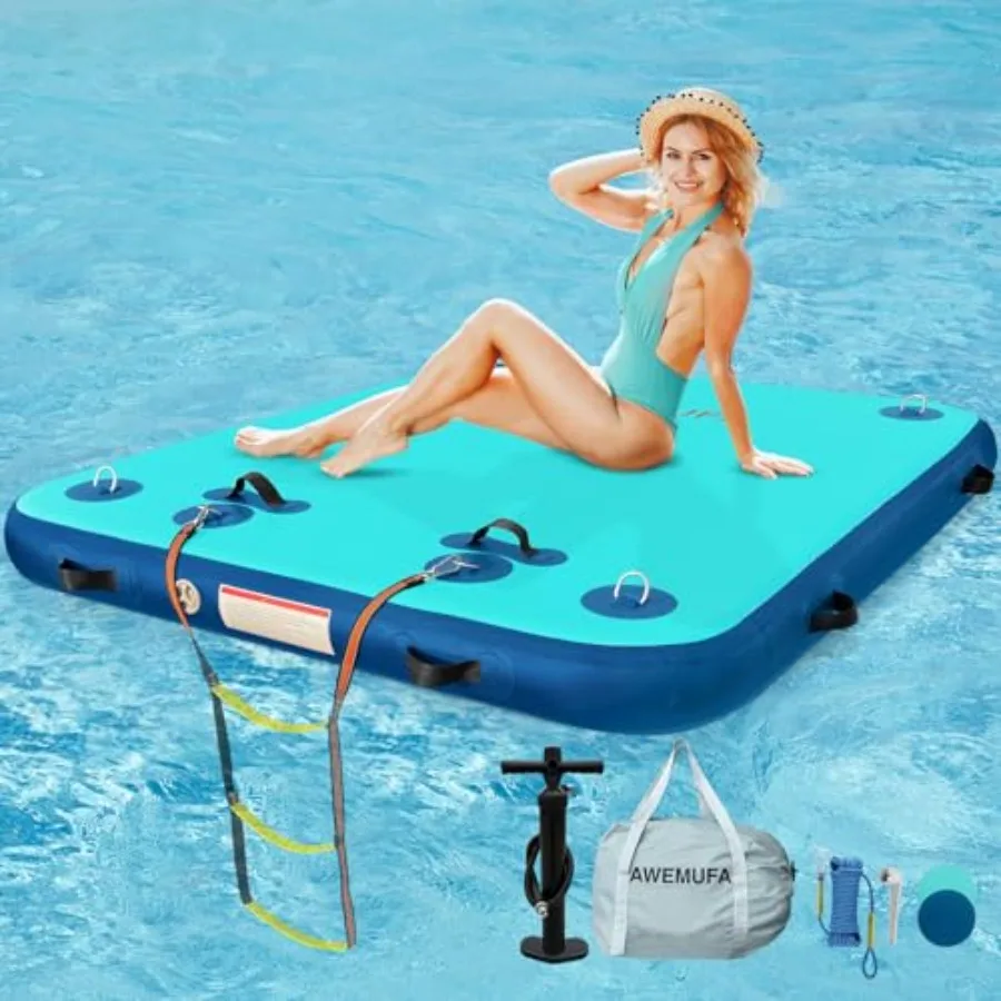 Inflatable Floating Dock with Ramp 5ft-10ft Large Raft Float for Pool Ocean Beach Adult Use Durable PVC Mat Blue Floating Platf
Inflatable Floating Dock with Ramp 5ft-10ft Large Raft Float for Pool Ocean Beach Adult Use Durable PVC Mat Blue Floating Platf